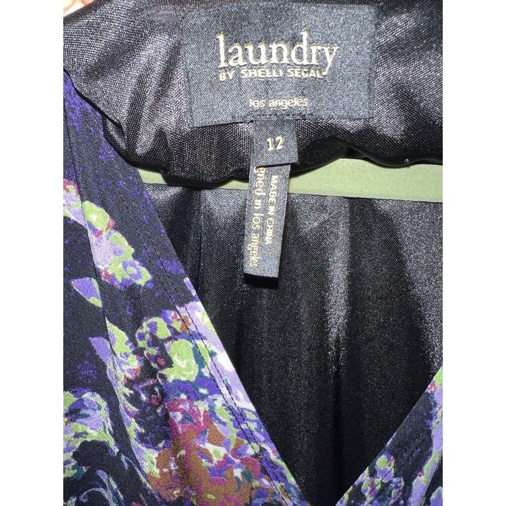 Laundry Shelli Segal Dress Womens sz 12 Python Snake Knot side twist faux wrap - Picture 4 of 7